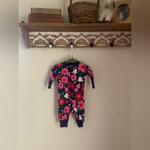 Hanna Andersson Pink and Blue Floral Footie